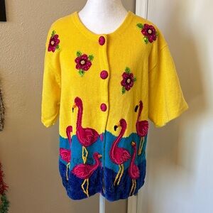 FABULOUS Flamingo Cardigan size L